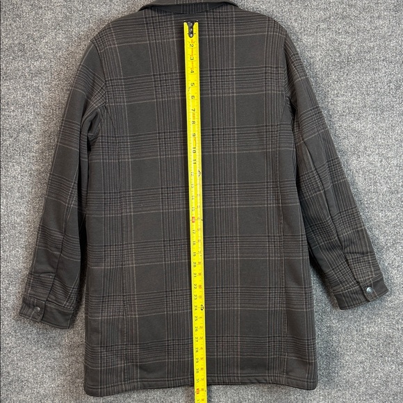 Blake Shelton Lands’ End Charcoal Plaid Shirt Jacket Medium 10-12 - Picture 11 of 16